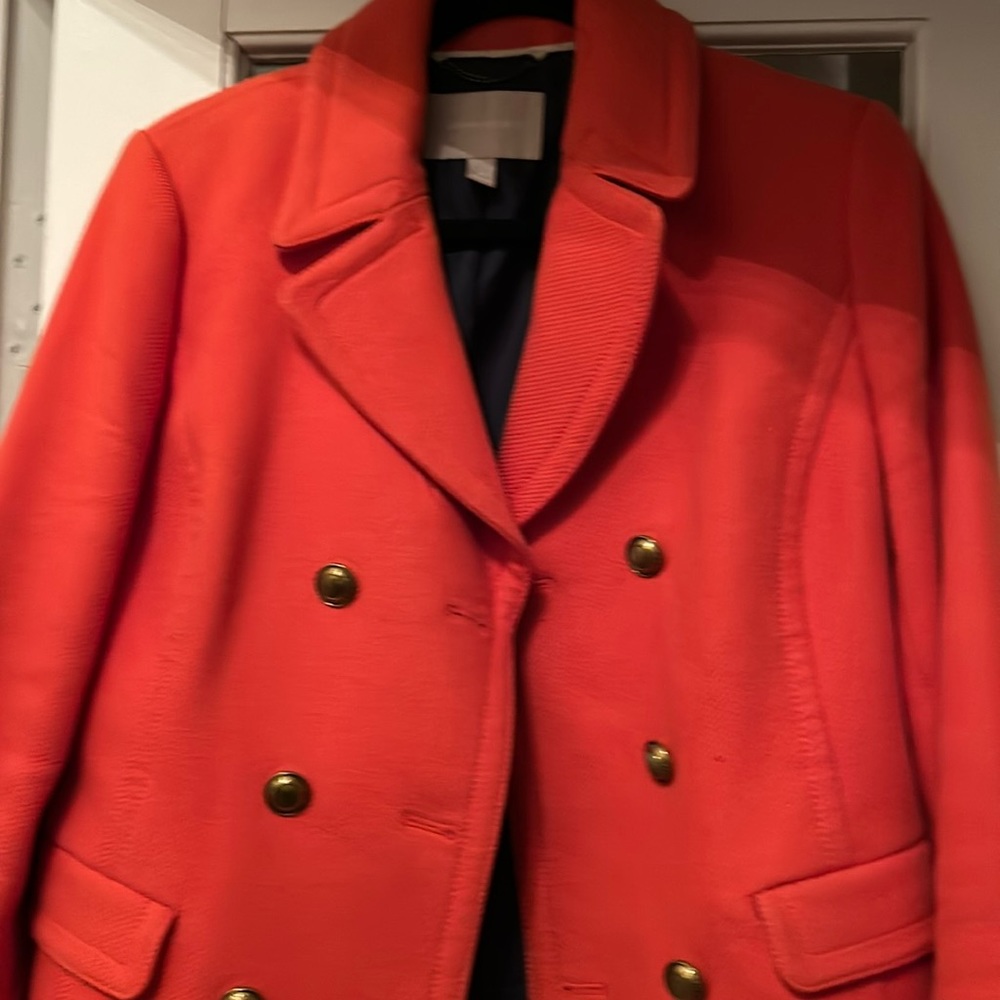 Orange Banana Republic pea coat